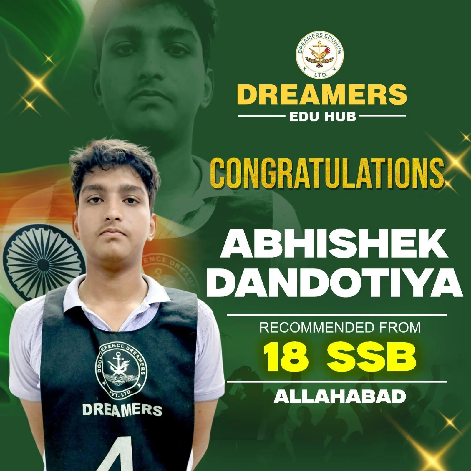 Abhishek Doon Defence Dreamers selections