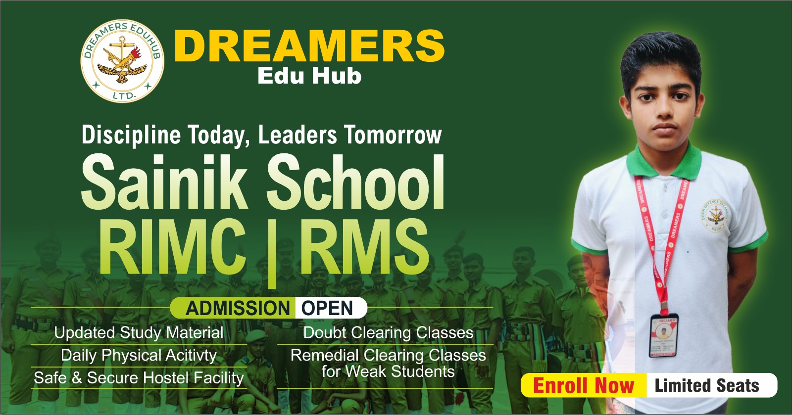 Sainik school RIMC RMS Admission Open