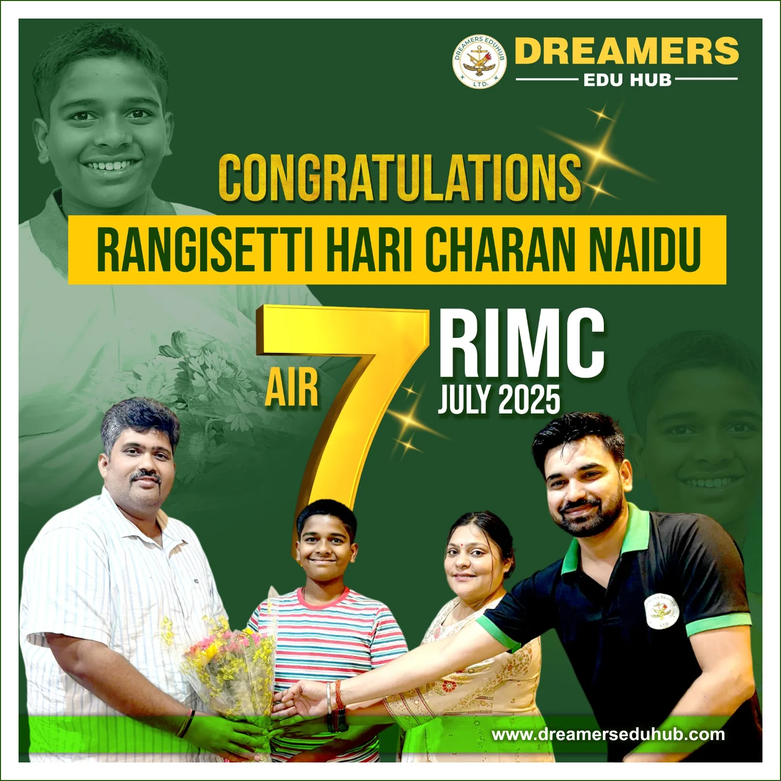 RMIC Selection 2025 | AIR 7 | Rangisetti Hari Charan Naidu