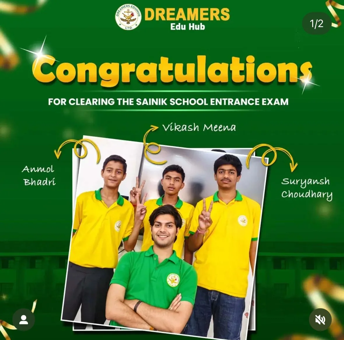 Selection sainik school doon defence dreamers Students with faculty member