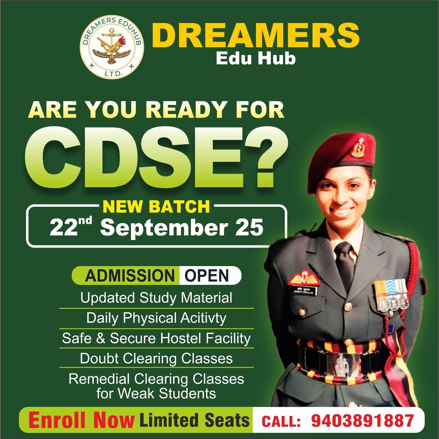 doon defence dreamers Dehradun CDS new batch
