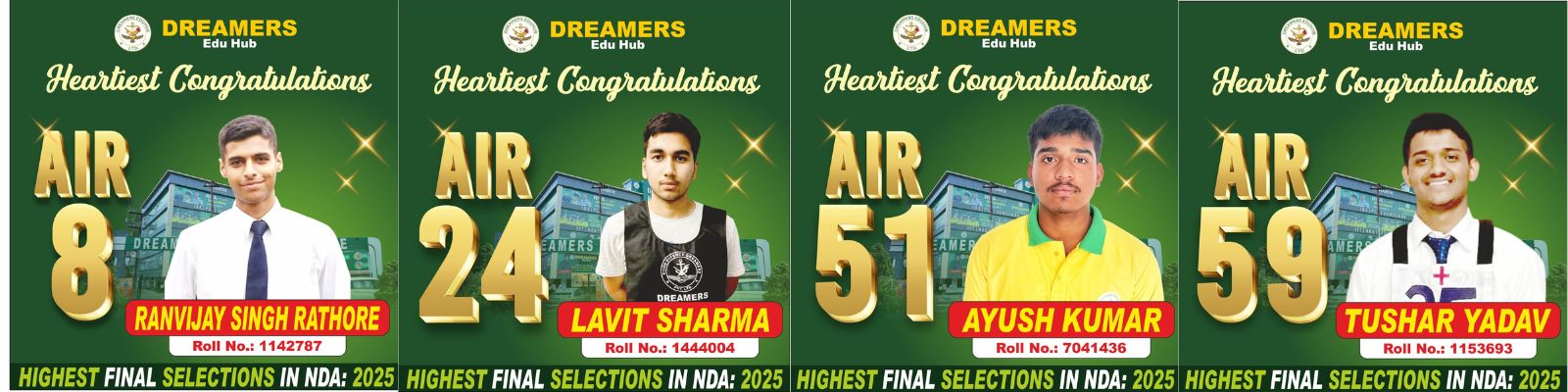 NDA 2025 Dreamers Rankers