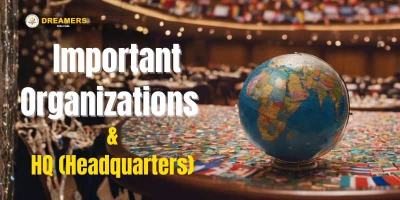 Important Organizations and Their HQ (महत्वपूर्ण संगठन और उनके मुख्यालय)