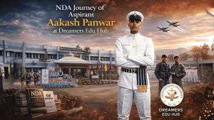 Aakash Panwar in naval uniform during NDA training visual