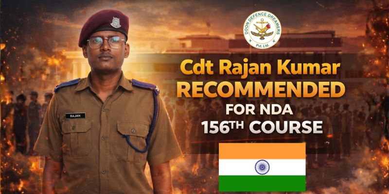 cdt Rajan Kumar recommended for nda 156th course