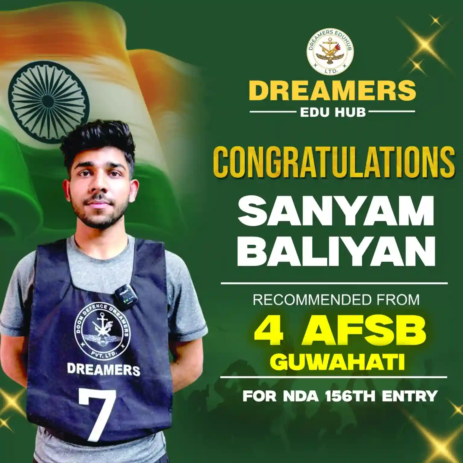 Home sanyam - NDA 2 2025 Selected Student at Doon Defence Dreamers