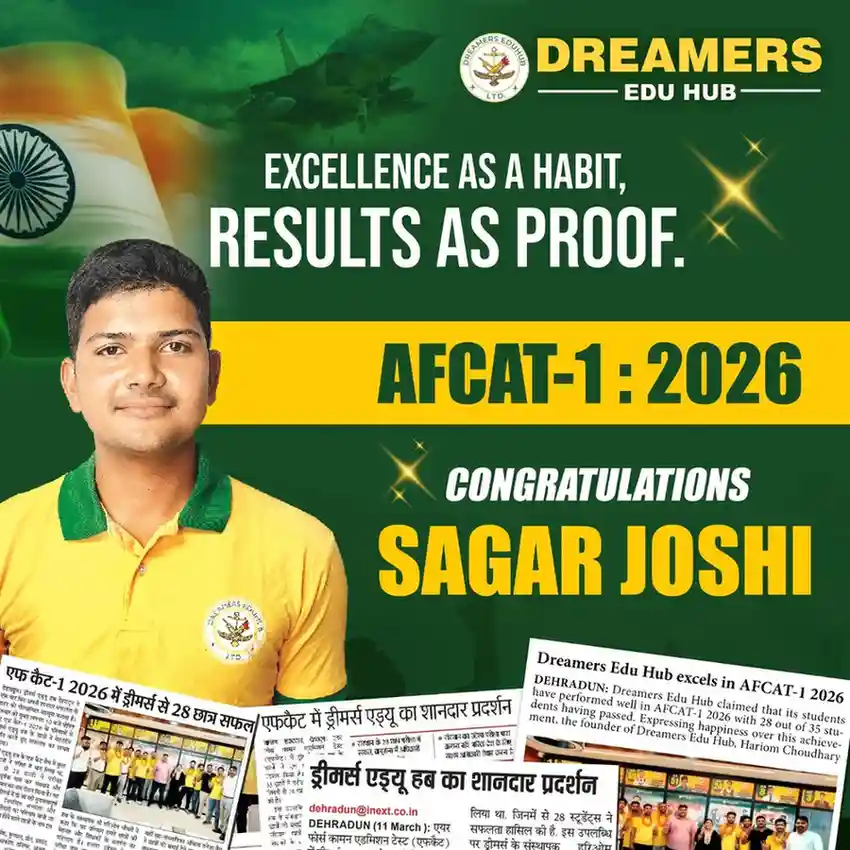 AFCAT 1 2026 Selected Student Sagar of Doon Defence Dreamers