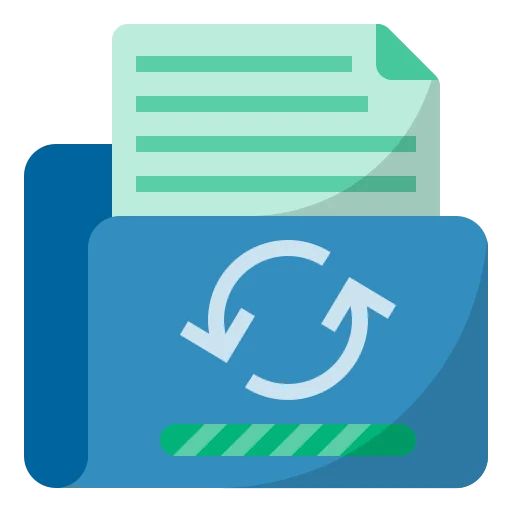 Files with refresh symbol illustration