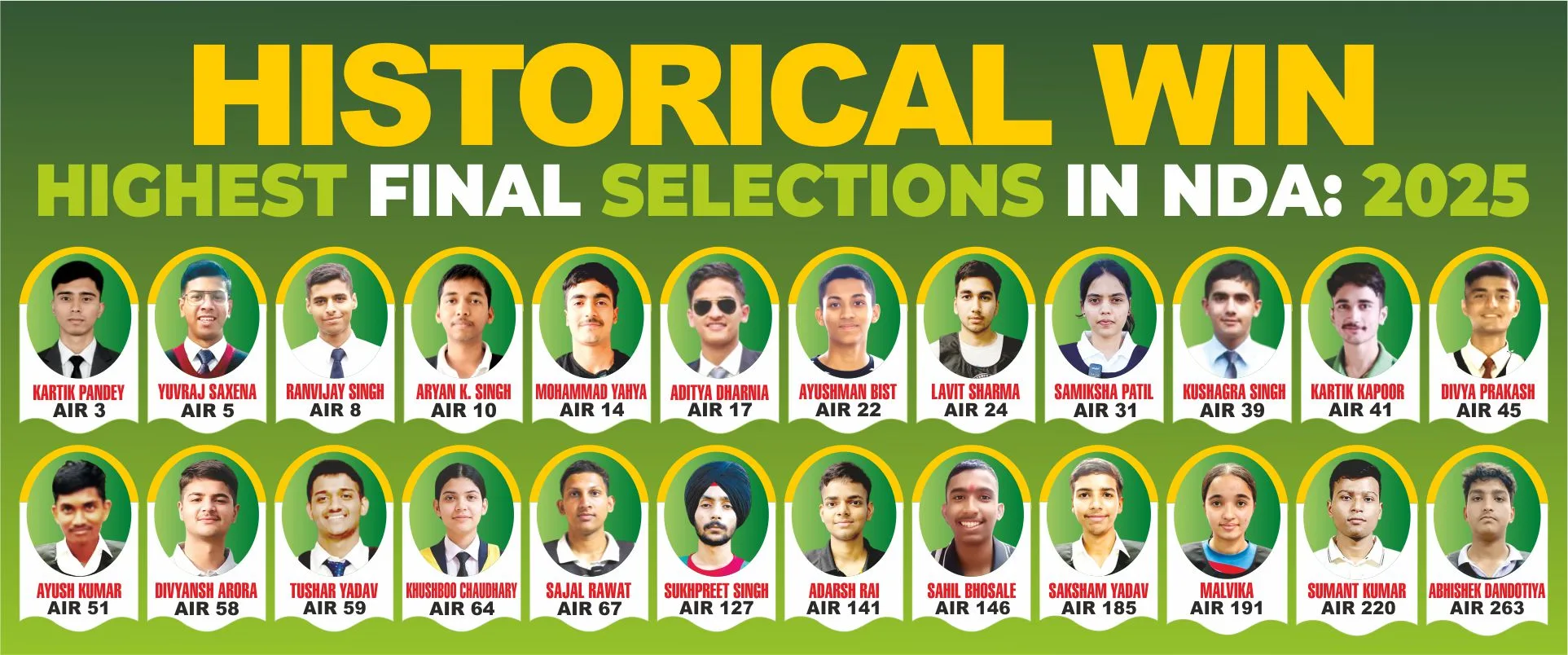 Doon Defence Dreamers NDA 2 2025 Selected Students