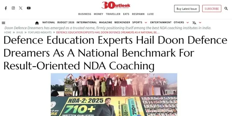 Doon Defence Dreamers featured in 30utlook