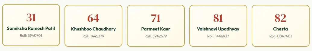 Female Top rankers Dreamers