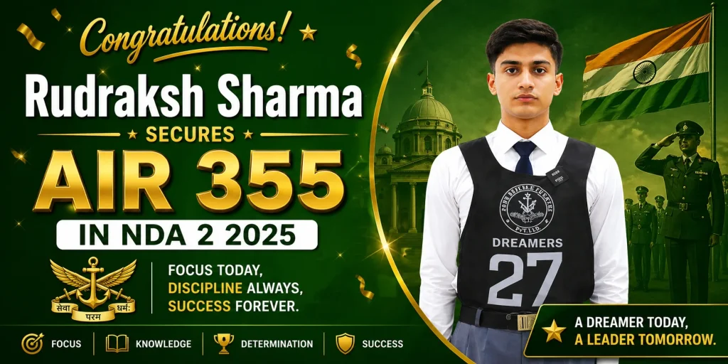 Rudraksh Sharma Secures AIR 355 in NDA 2 2025