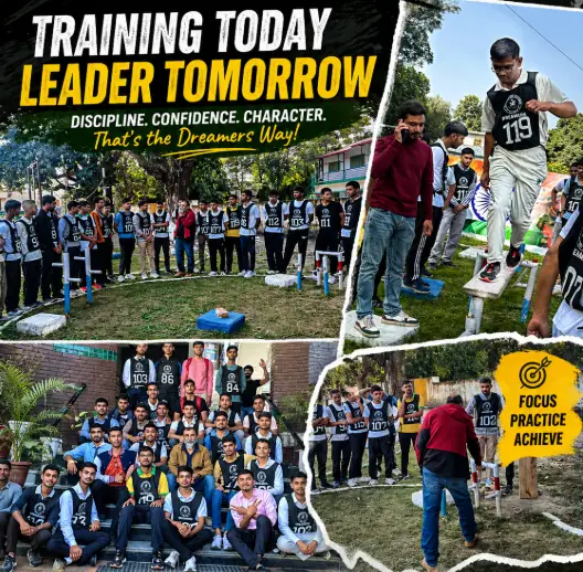 Students participating in outdoor physical training obstacle course with instructor, promoting discipline, confidence, and leadership development