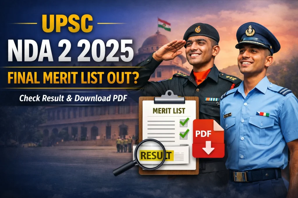 upsc NDA 2 2025 final merit list out ddd