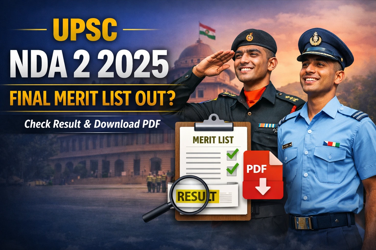 upsc NDA 2 2025 final merit list out ddd