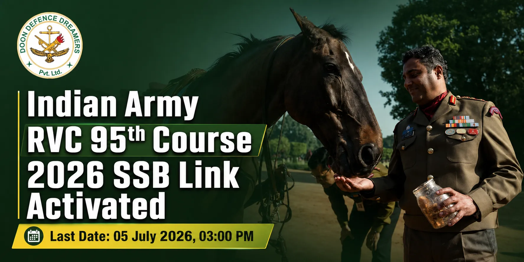 Indian Army RVC 95th Course 2026 SSB Link Activated